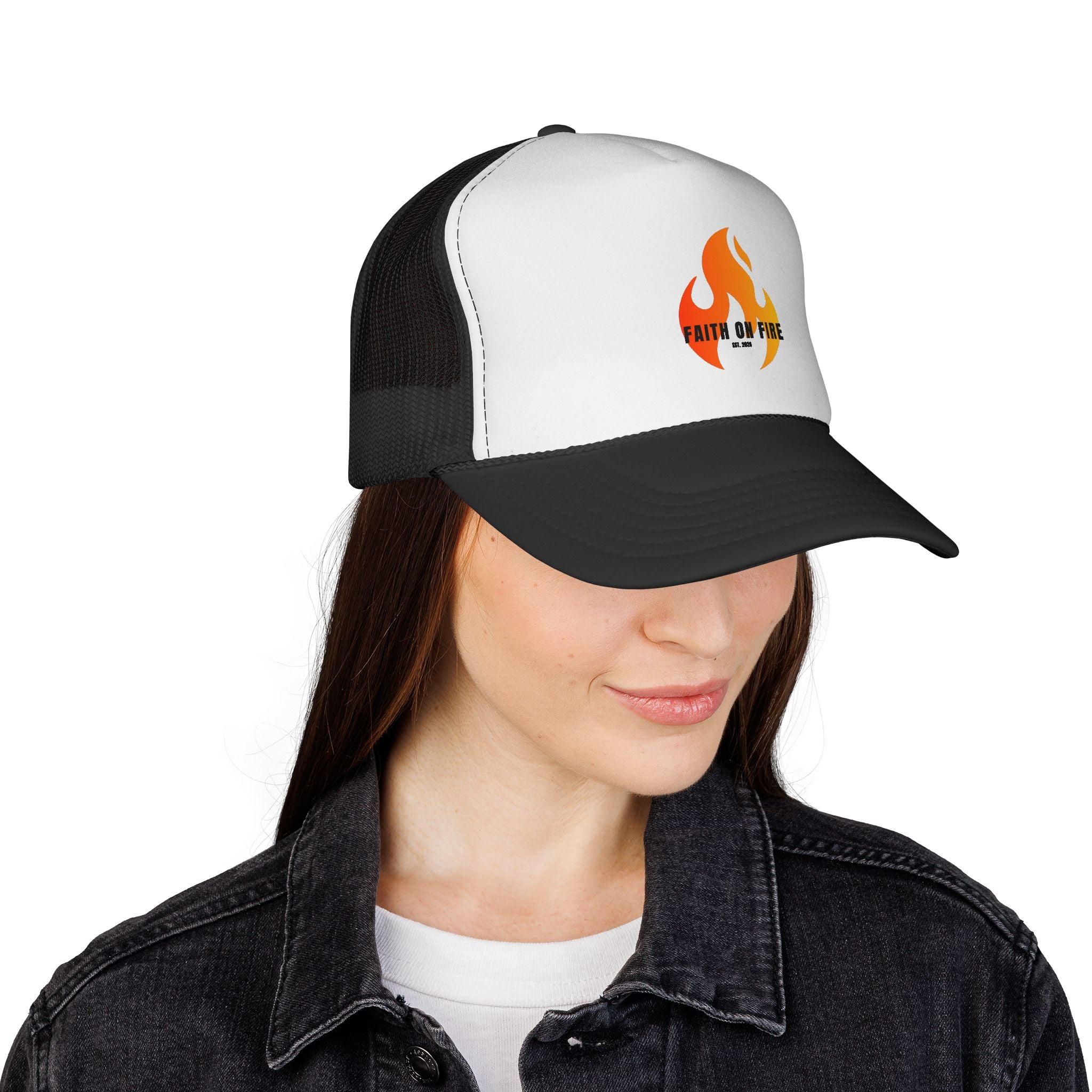 Faith On Fire Trucker Cap