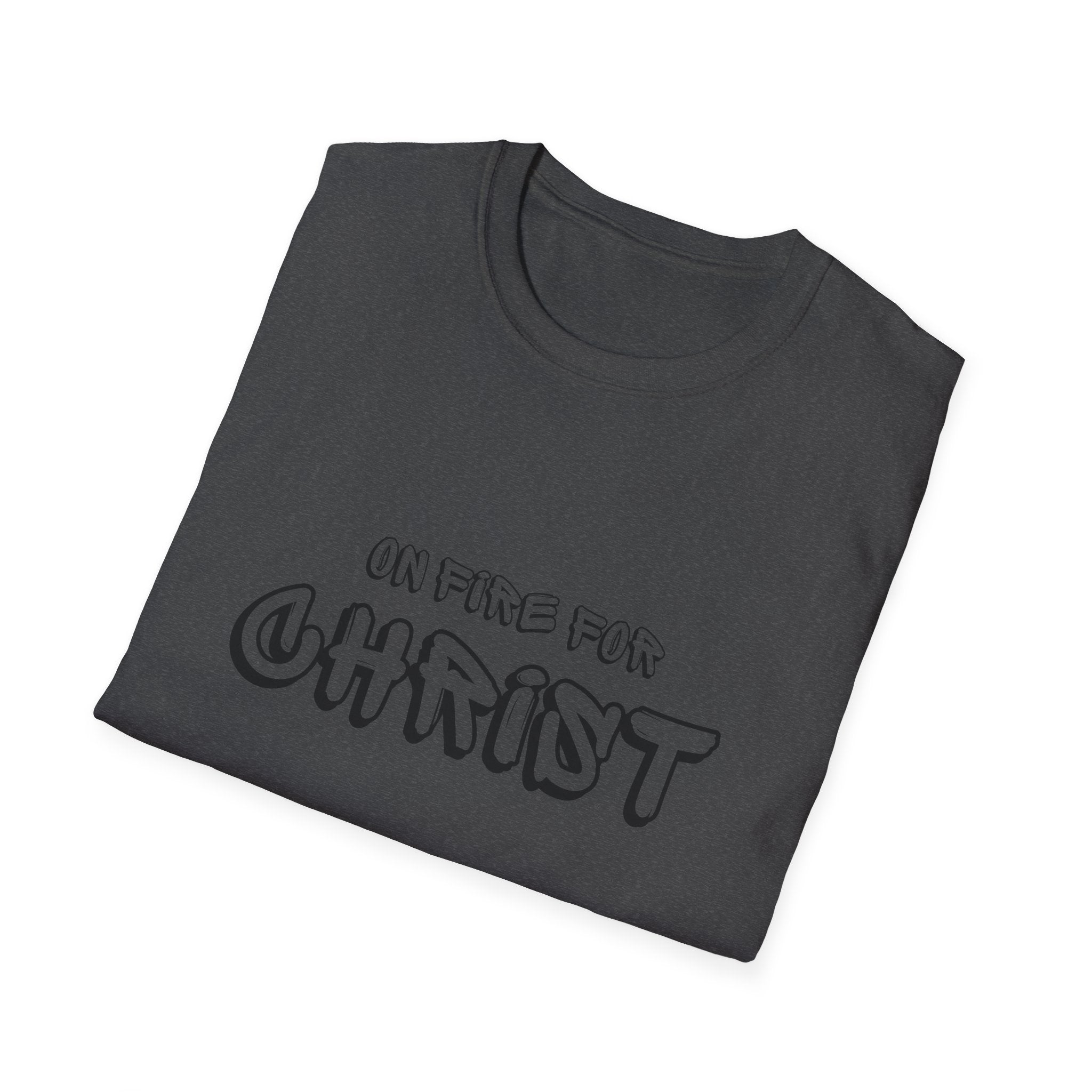 Christian Graphic T‑Shirt — "On Fire for Christ" Faith Tee