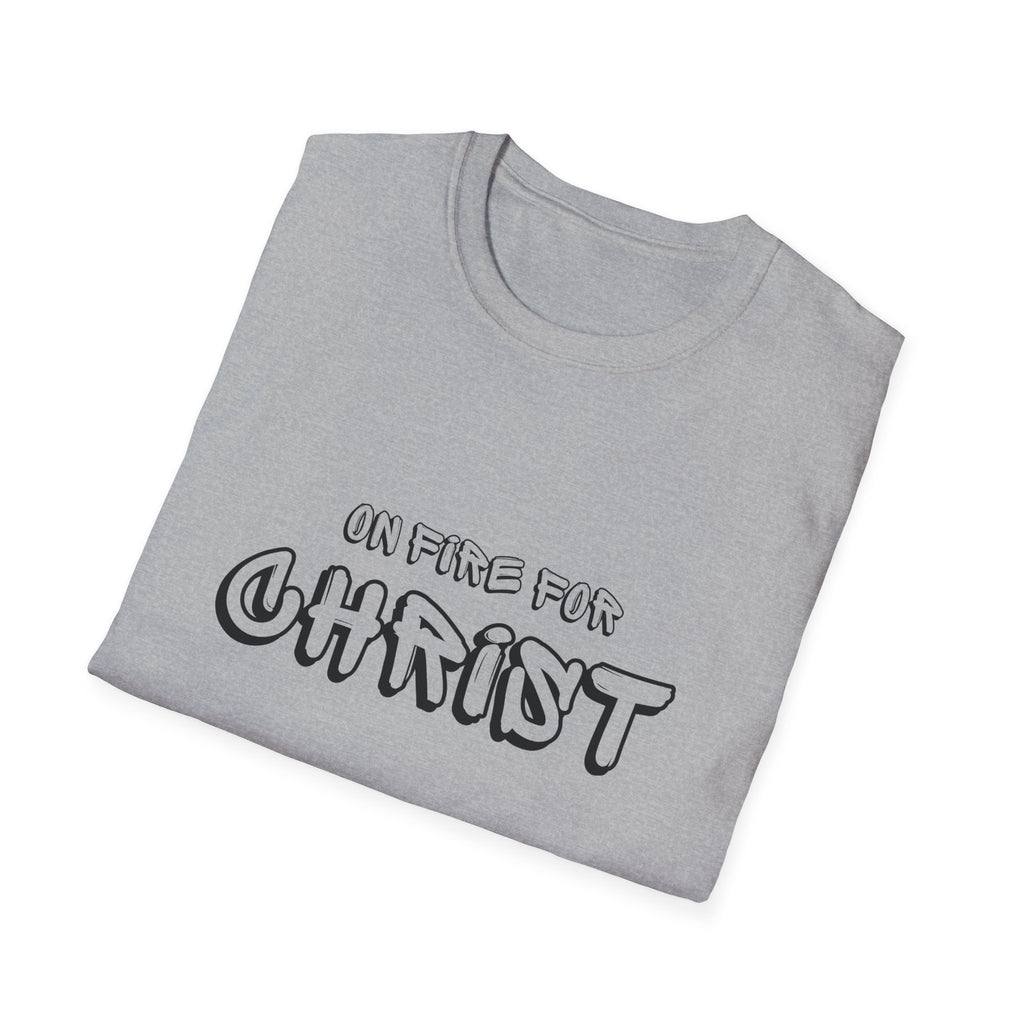 Christian Graphic T‑Shirt — "On Fire for Christ" Faith Tee