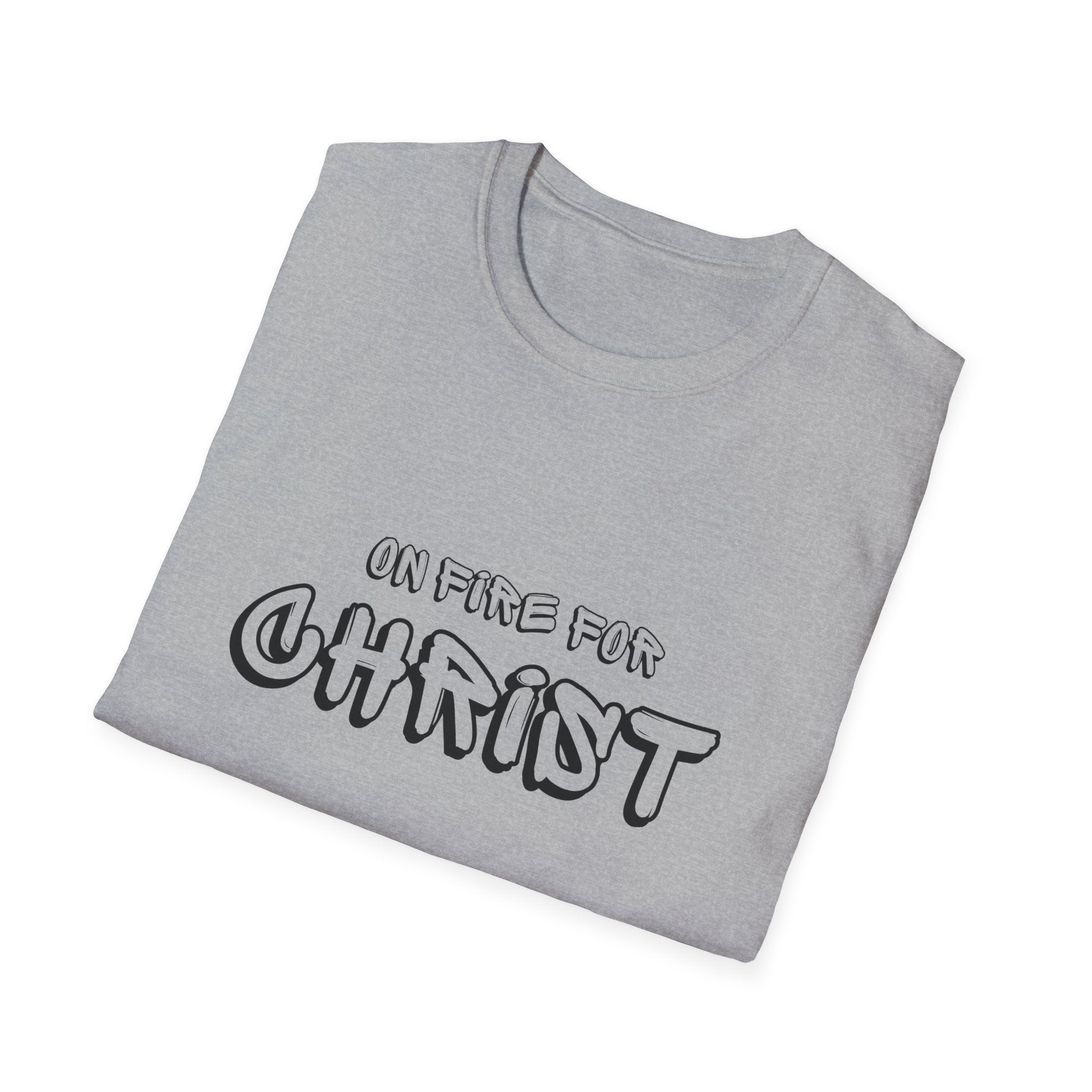 Christian Graphic T‑Shirt — "On Fire for Christ" Faith Tee