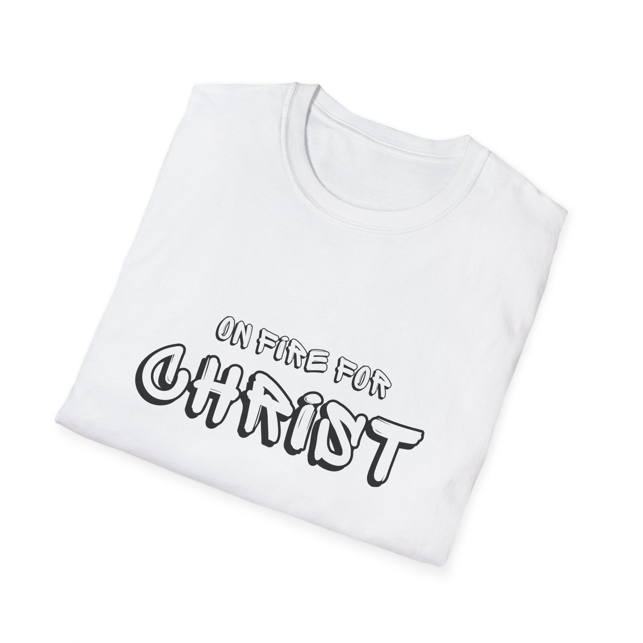 Christian Graphic T‑Shirt — "On Fire for Christ" Faith Tee