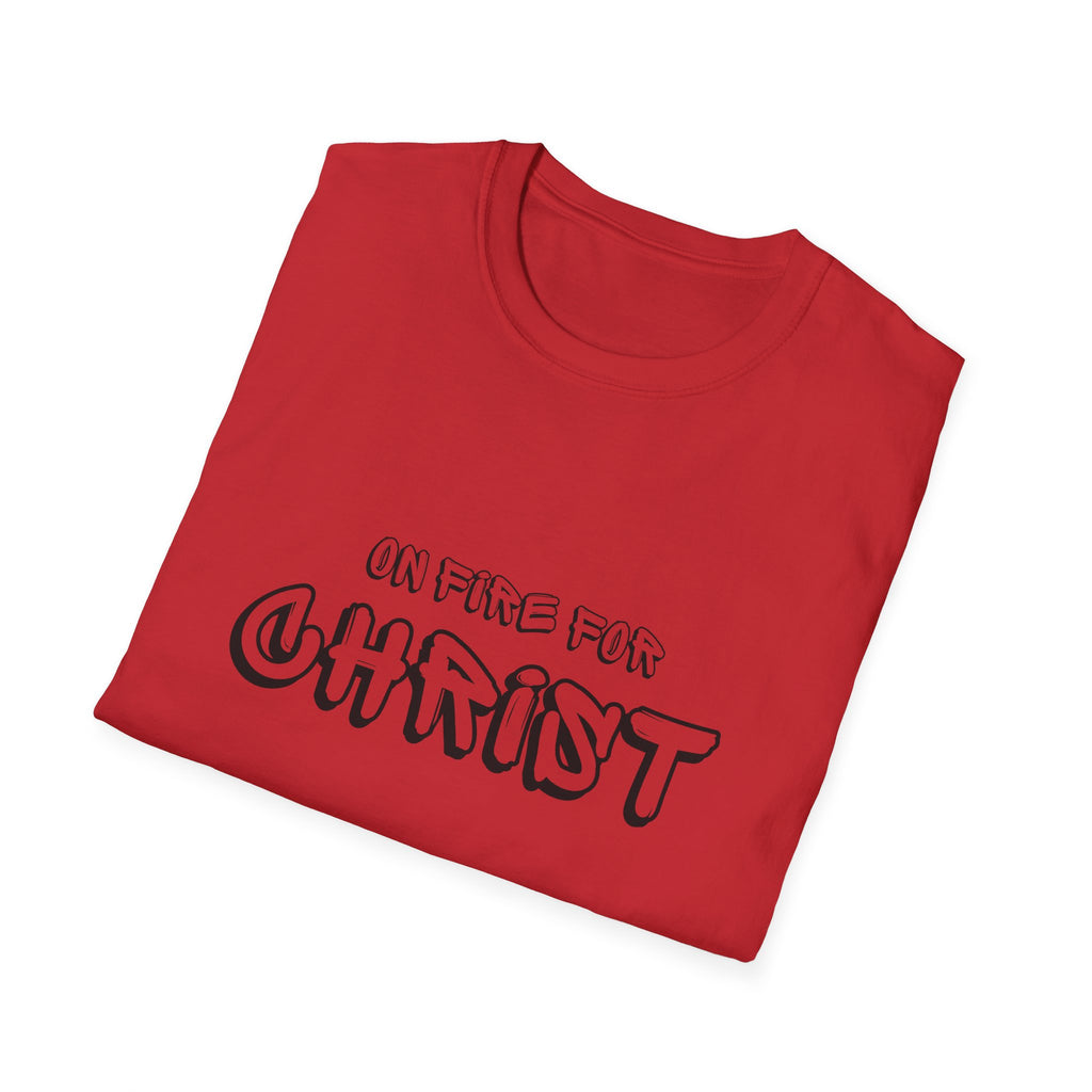 Christian Graphic T‑Shirt — "On Fire for Christ" Faith Tee