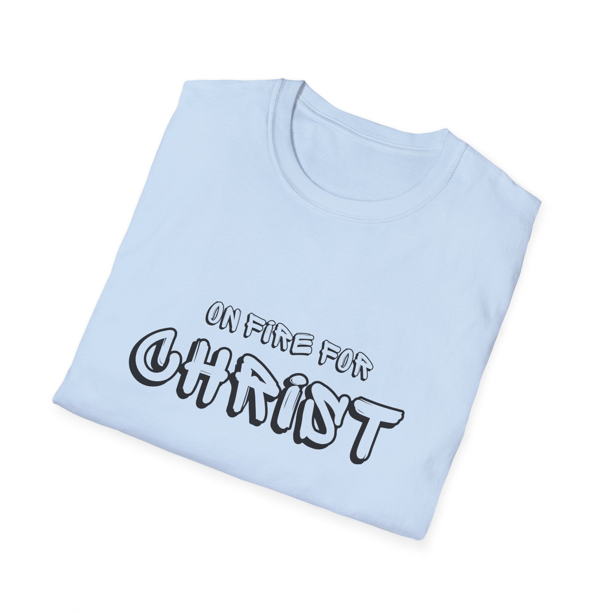 Christian Graphic T‑Shirt — "On Fire for Christ" Faith Tee