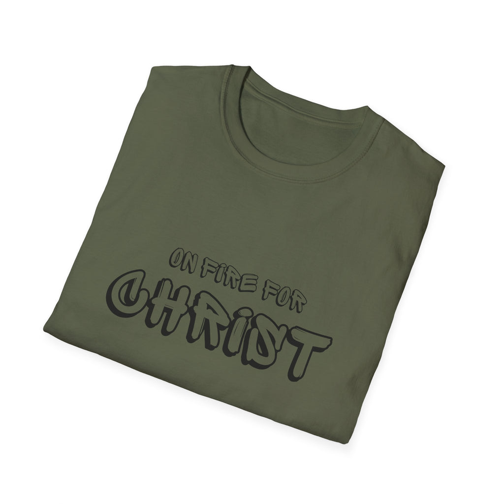Christian Graphic T‑Shirt — "On Fire for Christ" Faith Tee